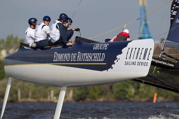6e à Cardiff, la victoire aux Extreme Sailing Series s'éloigne pour les hommes de Groupe Edmond de Rotschild.